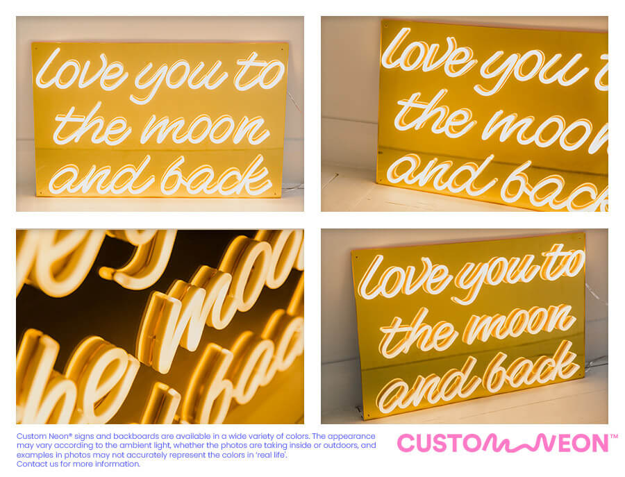 Custom Neon® Signs on Gold Acrylic Backing