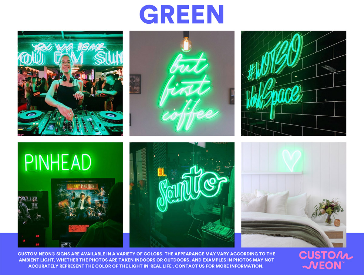 Custom Neon® Green LED Neon Signs - see more @customneon