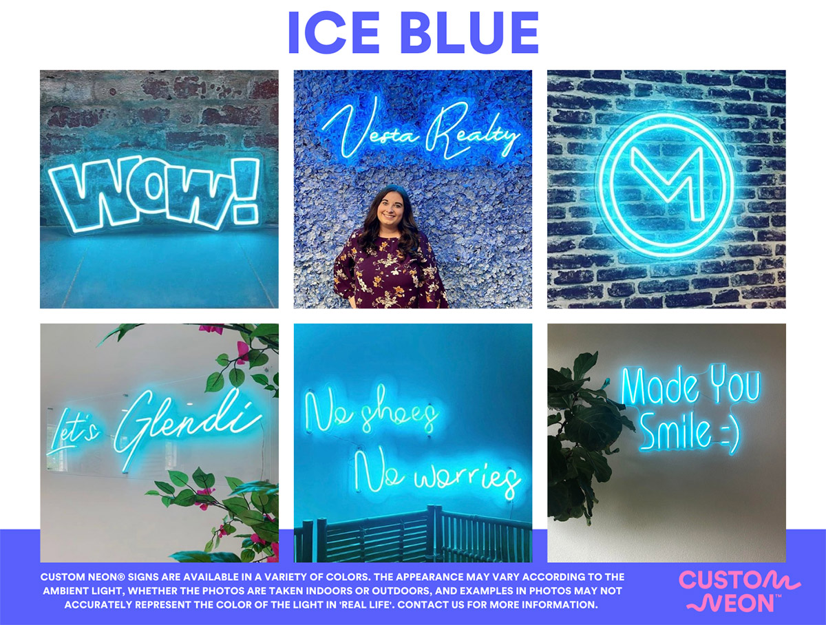 Custom Neon® Ice Blue LED Neon Signs - see more @customneon