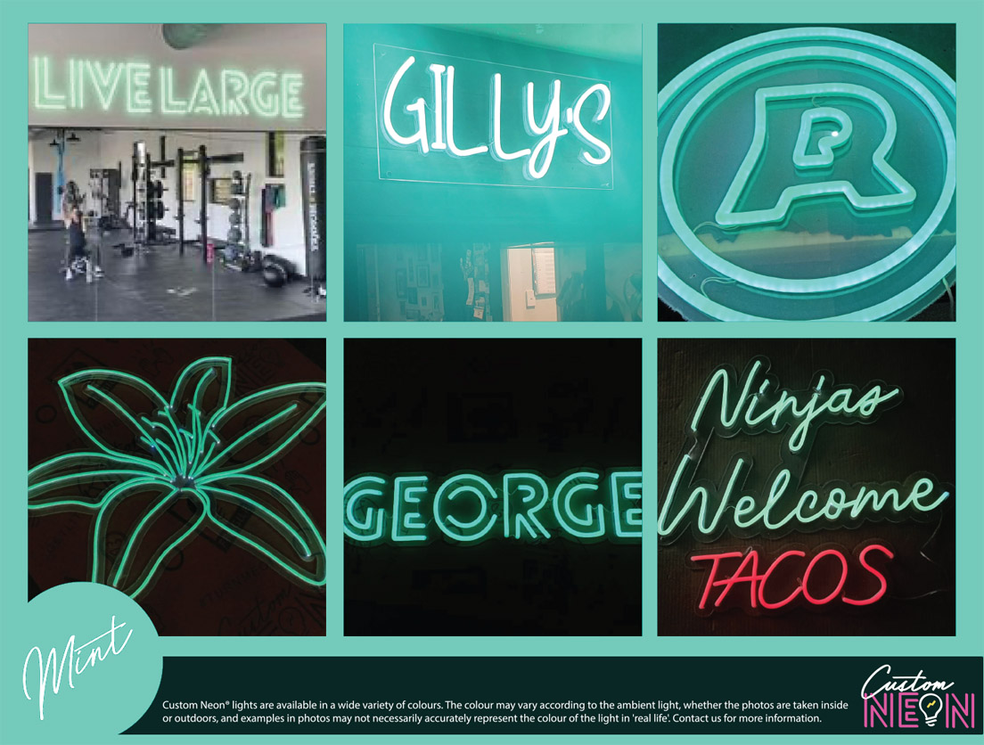 Custom Neon® Mint Green LED Neon Signs - see more @customneon