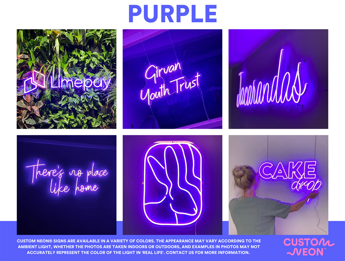 Custom Neon® Purple LED Neon Signs - see more @customneon