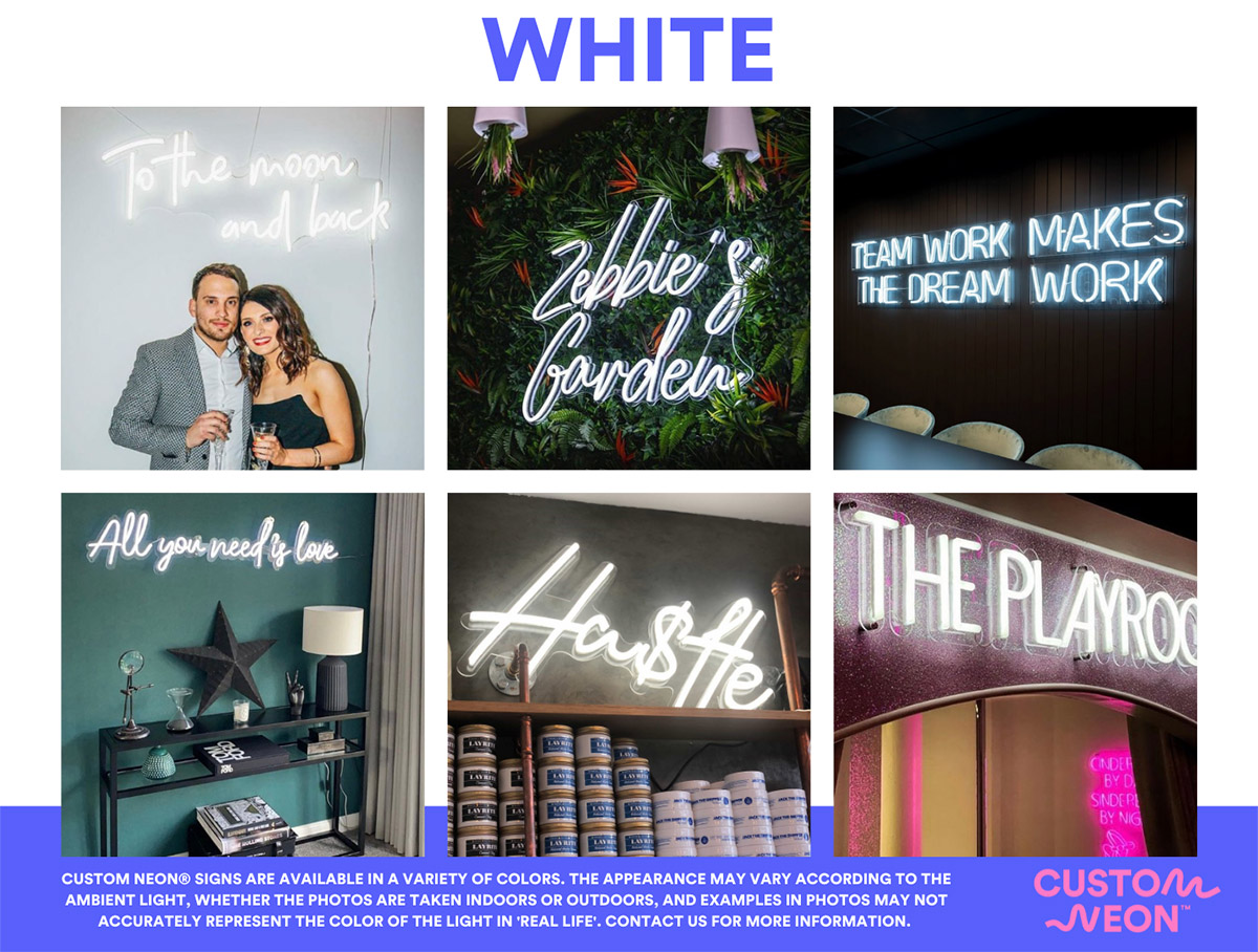 Custom Neon® White LED Neon Signs - see more @customneon